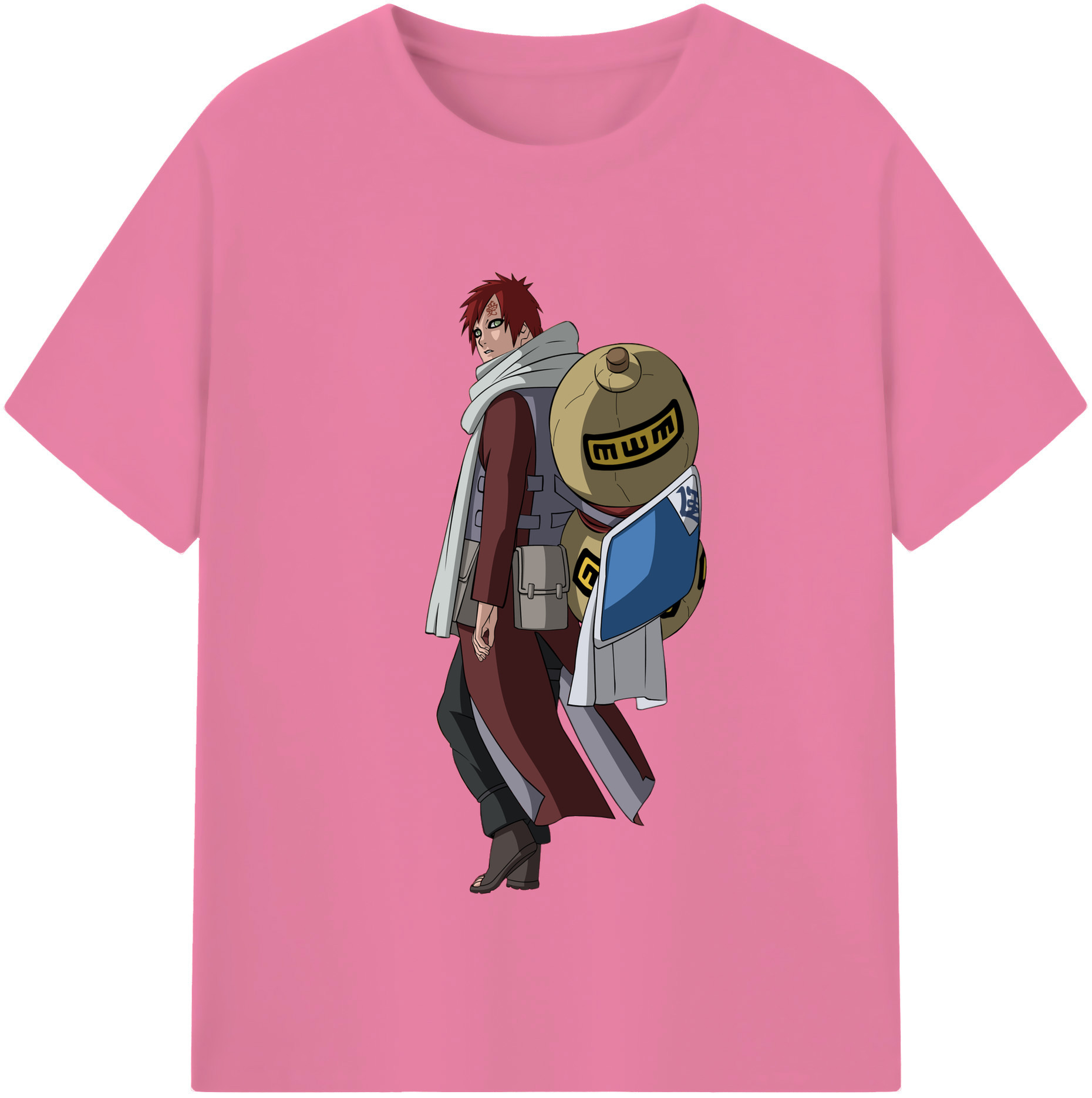 （画像用） NARUTO -ナルト- ガアラ Gaara 綿100％半袖Tシャツ（フロントプリント）